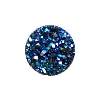 Magnetic S925 Silver Natural Crystal Circle Earring Blue