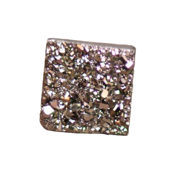 Magnetic S925 Silver Natural Crystal Square Earring