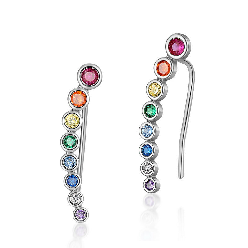 S925 Silver Rainbow Rain Earrings