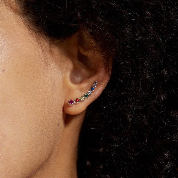 S925 Silver Rainbow Rain Earrings