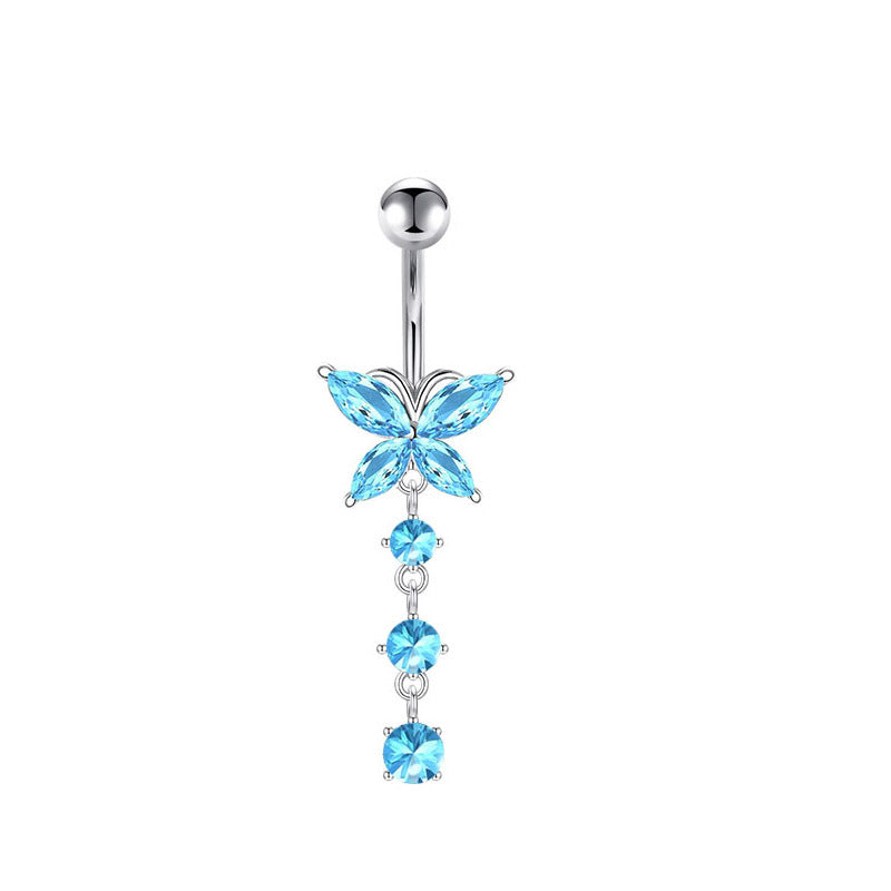 Blue Knot N Butterfly Belly Ring