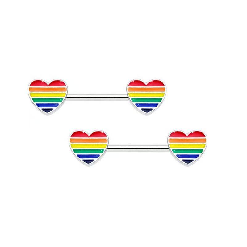 Rainbow LGBT Nipple Ring