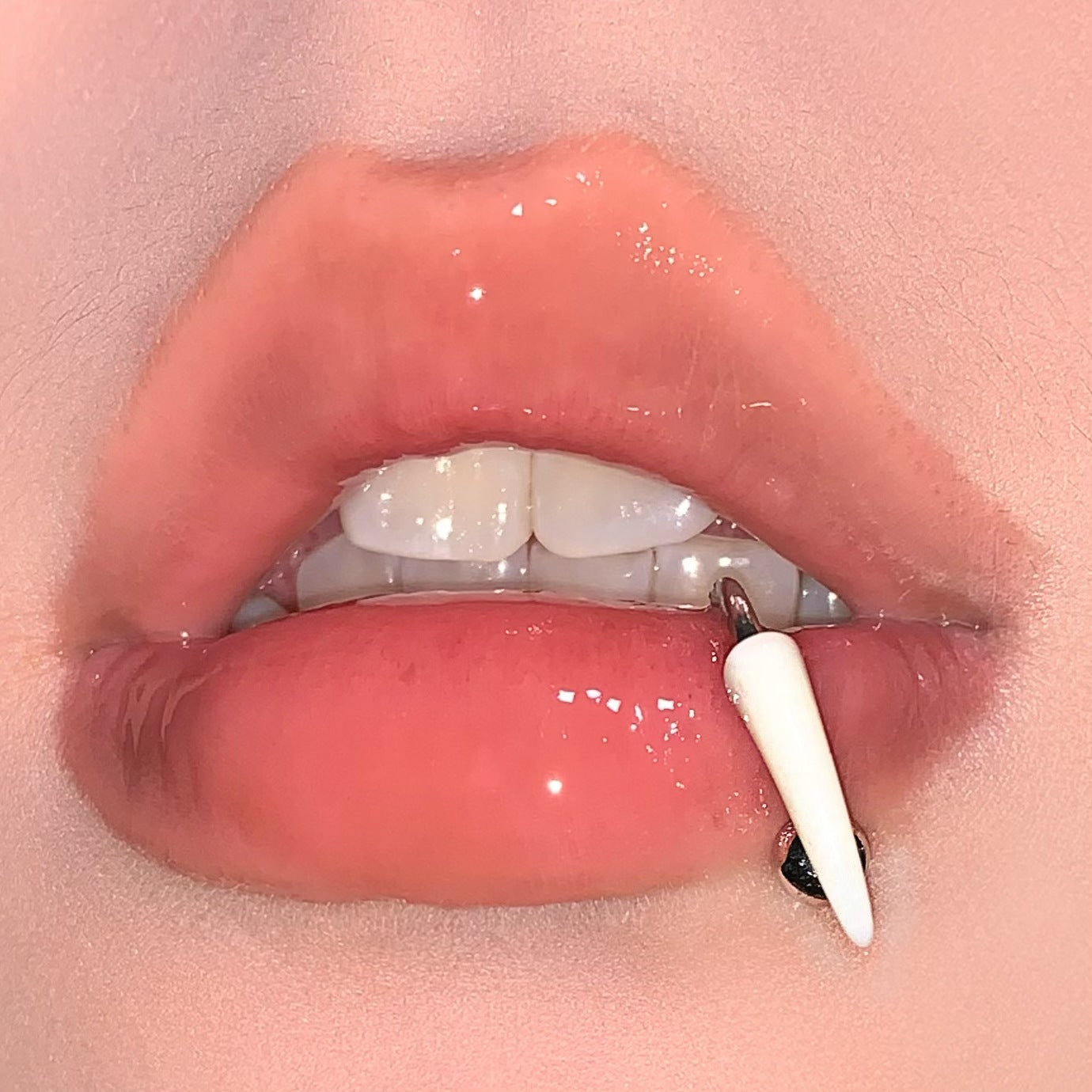 White Teeth Lip Ring