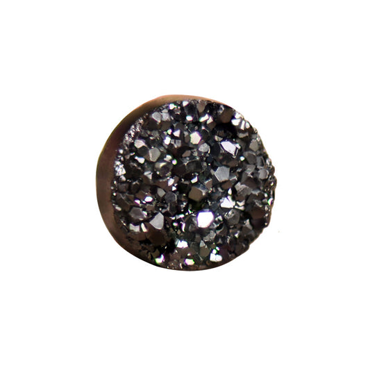 Black Magnetic S925 Silver Natural Crystal Circle Earring