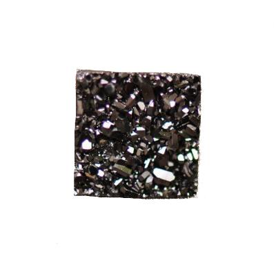 Black Magnetic S925 Silver Natural Crystal Square Earring