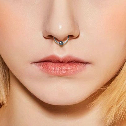 Classic Simple Style One Ball Nose Ring
