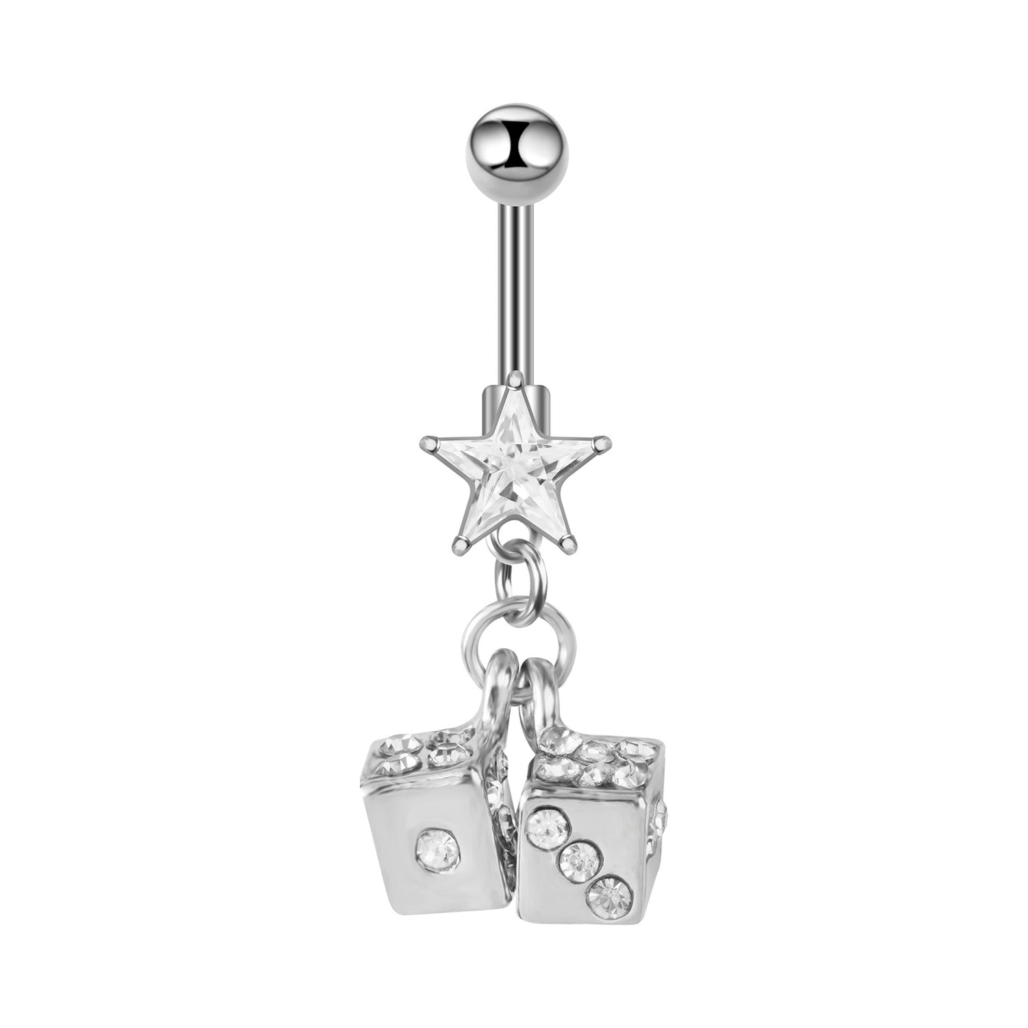 Double Colors Dice Style Belly Ring