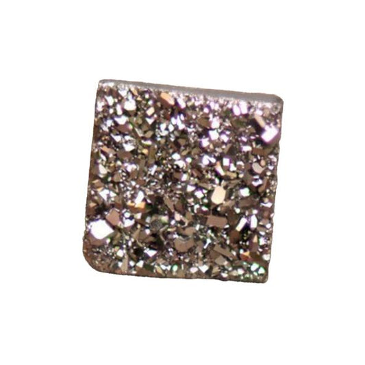 Magnetic S925 Silver Natural Crystal Square Earring