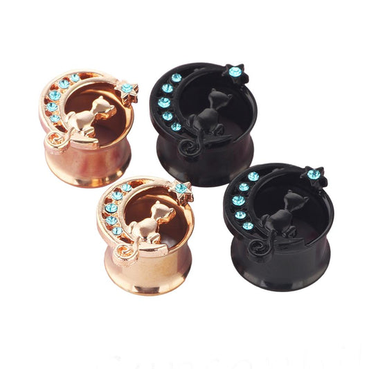 Cat on the moon Ear Gauge