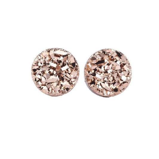 S925 Silver Natural Crystal Circle Magnetic Earring