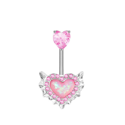 Shinny Heart Belong U Belly Ring