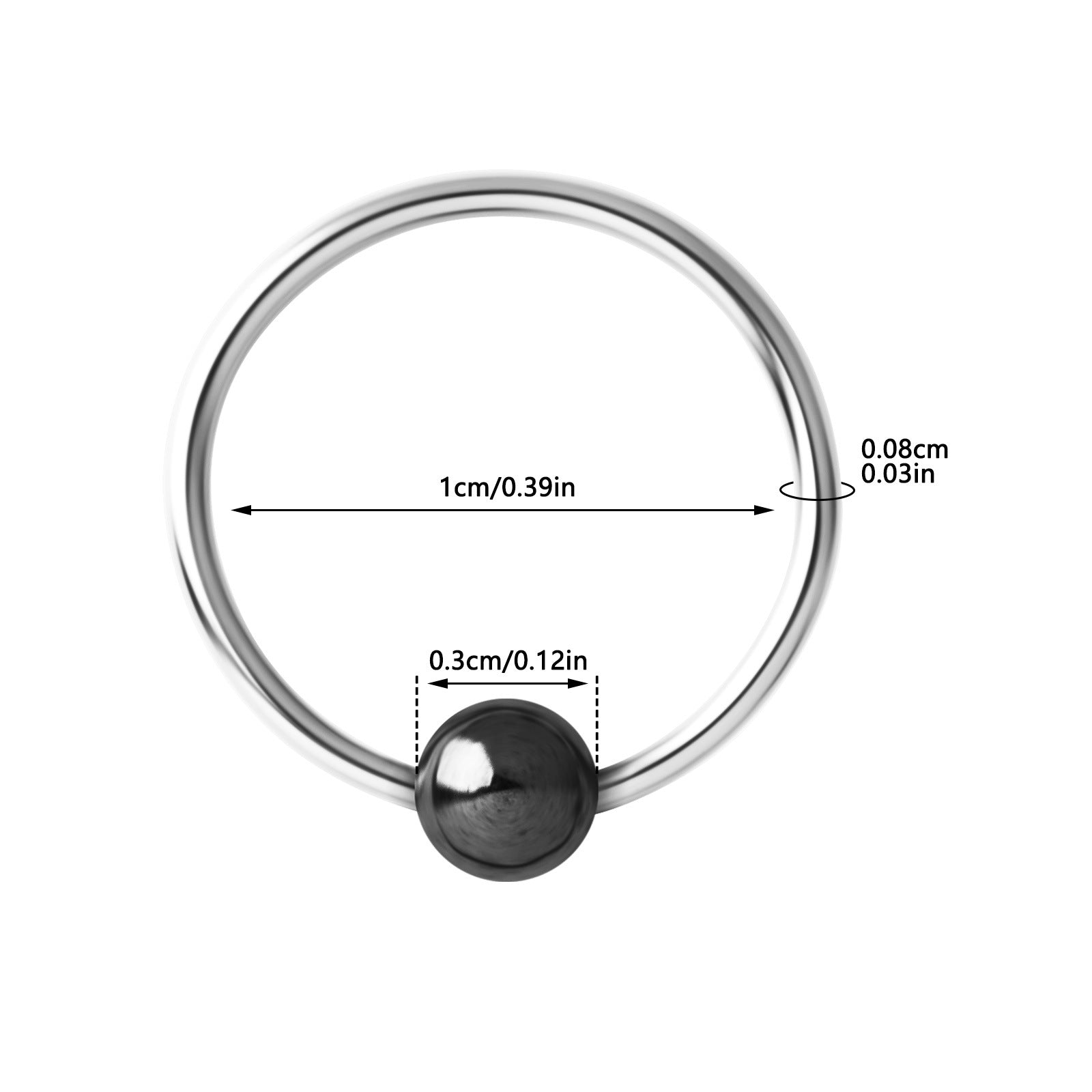 Classic Simple Style One Ball Nose Ring