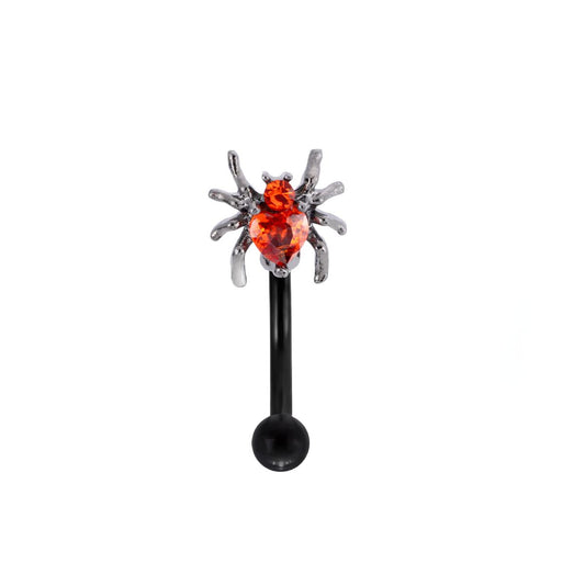 Spider Heart Eyebrow Ring