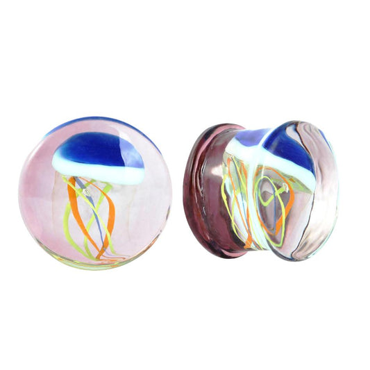 Transparent Purple Glaze Jellyfish Ear Gauge