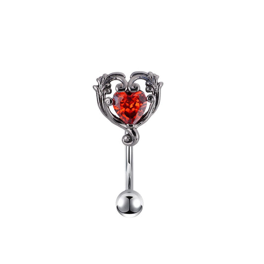 heart shape eyebrow ring piercing jewelry